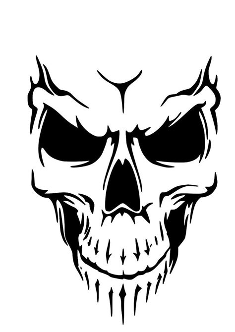 Printable Airbrush Skull Stencil